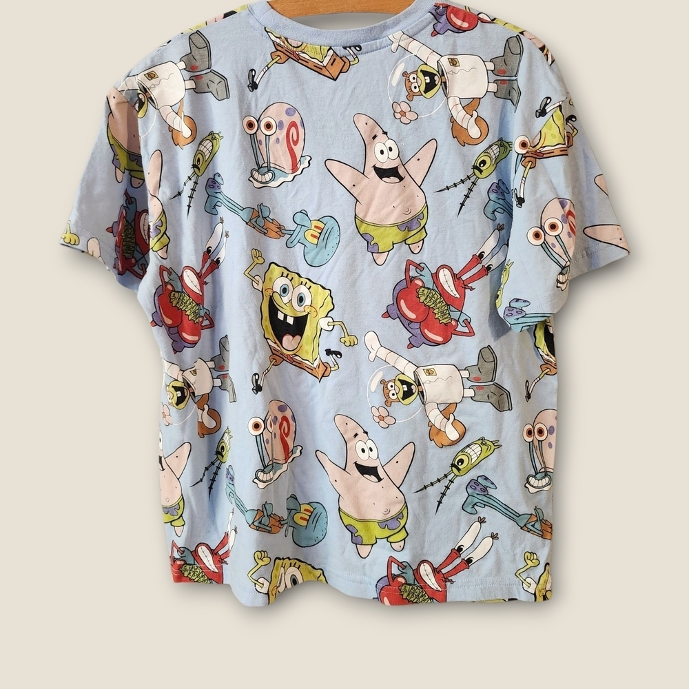 Nickelodeon SpongeBob SquarePants & Gang Graphic T Shirt Sz L - Picture 2 of 3